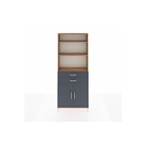 Arges Dolap 4 Raflı 2 Çekmeceli 2 Kapaklı 88x30x221 Çam-antrasit