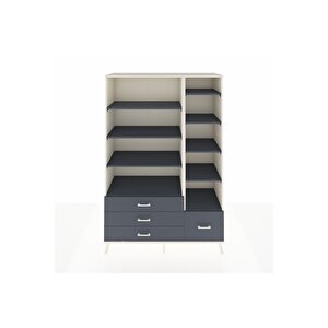 Hyperion Gardrop 9 Raflı 4 Çekmeceli  132x44x195 Aytaşı-antrasit