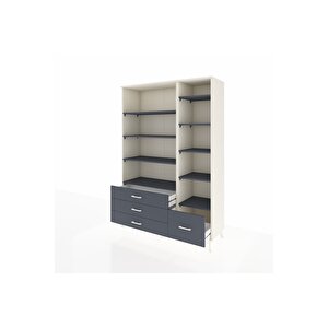 Hyperion Gardrop 9 Raflı 4 Çekmeceli  132x44x195 Aytaşı-antrasit