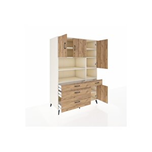 Kronos Dolap 9 Raflı 4 Çekmeceli 4 Kapaklı 132x59x195 Aytaşı-çam/çam