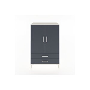 Hyperion Dolap 3 Raflı 2 Çekmeceli 2 Kapaklı 88x44x134 Aytaşı-antrasit