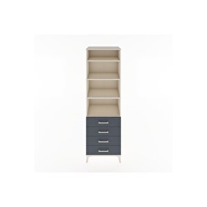 Hyperion Dolap 4 Raflı 4 Çekmeceli 60x44x195 Aytaşı-antrasit