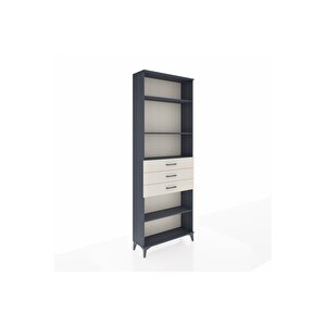 Arges Dolap 4 Raflı 3 Çekmeceli 88x30x243 Antrasit-aytaşı