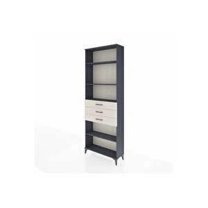 Arges Dolap 4 Raflı 3 Çekmeceli 88x30x243 Antrasit-aytaşı