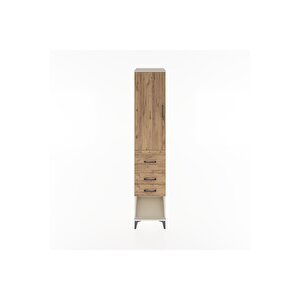 Hyperion Dolap 3 Raflı 3 Çekmeceli Tek Kapaklı 44x44x221 Aytaşı-çam