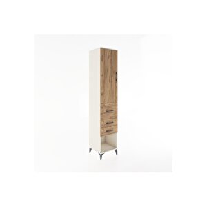 Hyperion Dolap 3 Raflı 3 Çekmeceli Tek Kapaklı 44x44x221 Aytaşı-çam