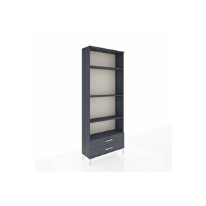 Arges Dolap 4 Raflı 2 Çekmeceli 88x30x221 Antrasit-antrasit