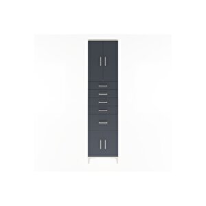 Arges Dolap 2 Raflı 5 Çekmeceli 4 Kapaklı 60x30x243 Aytaşı-antrasit