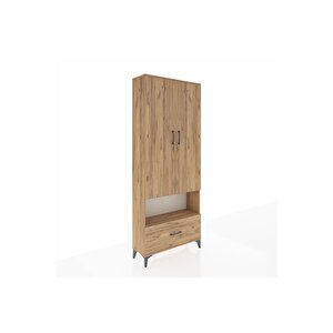 Arges Dolap 4 Raflı Tek Çekmeceli 2 Kapaklı 88x30x221 Çam-çam
