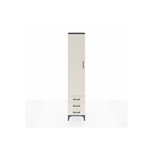 Arges Dolap 2 Raflı 3 Çekmeceli Tek Askılı 44x30x221 Antrasit-aytaşı