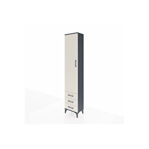 Arges Dolap 2 Raflı 3 Çekmeceli Tek Askılı 44x30x221 Antrasit-aytaşı