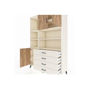Hyperion Dolap 8 Raflı 4 Çekmeceli 3 Kapaklı 132x44x195 Aytaşı-çam/aytaşı