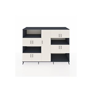 Kronos Dolap 10 Raflı 9 Kapaklı 220x59x163 Antrasit-aytaşı/antrasit