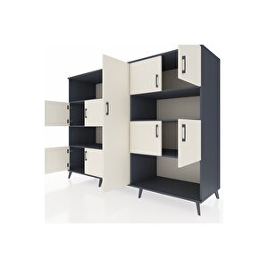 Kronos Dolap 10 Raflı 9 Kapaklı 220x59x163 Antrasit-aytaşı/antrasit