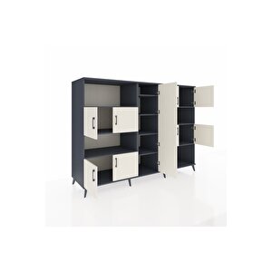 Kronos Dolap 10 Raflı 9 Kapaklı 220x59x163 Antrasit-aytaşı/antrasit