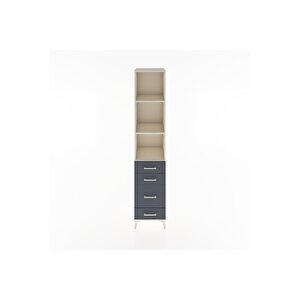 Hyperion Dolap 3 Raflı 4 Çekmeceli 44x44x221 Aytaşı-antrasit