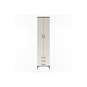 Arges Dolap 5 Raflı 3 Çekmeceli 2 Kapaklı 60x30x243 Antrasit-aytaşı