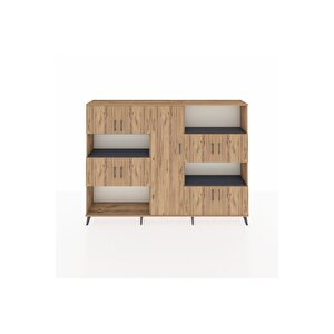 Arges Dolap 10 Raflı 9 Kapaklı 220x30x163 Çam-çam/antrasit