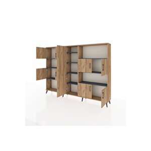 Arges Dolap 10 Raflı 9 Kapaklı 220x30x163 Çam-çam/antrasit