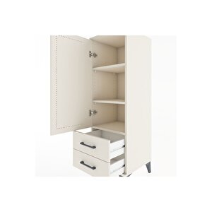 Hyperion Dolap 3 Raflı 2 Çekmeceli Tek Kapaklı 44x44x134 Aytaşı-aytaşı