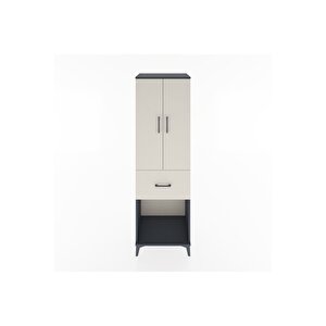 Hyperion Dolap Tek Raflı Tek Çekmeceli Tek Askılı 60x44x195 Antrasit-aytaşı