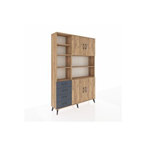 Arges Dolap 9 Raflı 4 Çekmeceli 4 Kapaklı 132x30x195 Çam-çam/antrasit