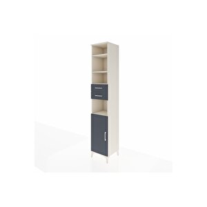 Hyperion Dolap 5 Raflı 2 Çekmeceli Tek Kapaklı 44x44x243 Aytaşı-antrasit