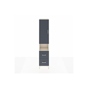 Arges Dolap 3 Raflı 2 Çekmeceli Tek Askılı 44x30x221 Aytaşı-antrasit