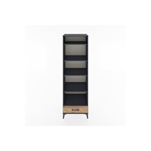 Hyperion Dolap 5 Raflı Tek Çekmeceli 60x44x195 Antrasit-çam