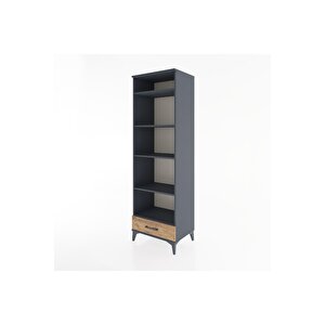 Hyperion Dolap 5 Raflı Tek Çekmeceli 60x44x195 Antrasit-çam