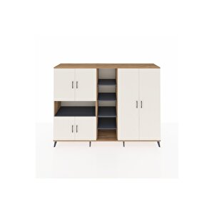 Hyperion Dolap 13 Raflı 6 Kapaklı 220x44x163 Çam-aytaşı/antrasit