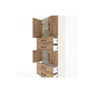 Arges Dolap 3 Raflı 4 Çekmeceli 4 Kapaklı 60x30x163 Aytaşı-çam
