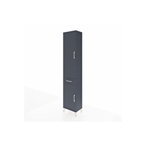 Arges Dolap 4 Raflı Tek Çekmeceli 2 Kapaklı 44x30x221 Antrasit-antrasit