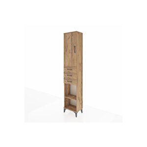 Arges Dolap 4 Raflı 3 Çekmeceli Tek Kapaklı 44x30x221 Çam-çam