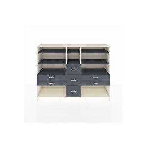 Hyperion Dolap 8 Raflı 7 Çekmeceli  220x44x163 Aytaşı-antrasit