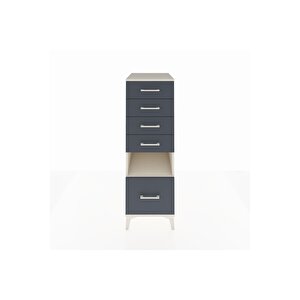 Kronos Dolap Tek Raflı 5 Çekmeceli 44x59x134 Aytaşı-antrasit