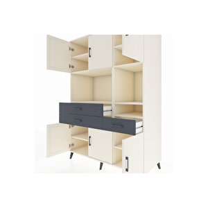 Kronos Dolap 9 Raflı 3 Çekmeceli 6 Kapaklı 132x59x195 Aytaşı-aytaşı/antrasit