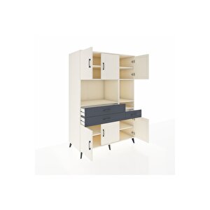 Kronos Dolap 9 Raflı 3 Çekmeceli 6 Kapaklı 132x59x195 Aytaşı-aytaşı/antrasit