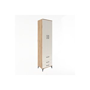 Hyperion Dolap 5 Raflı 3 Çekmeceli 2 Kapaklı 60x44x243 Çam-aytaşı