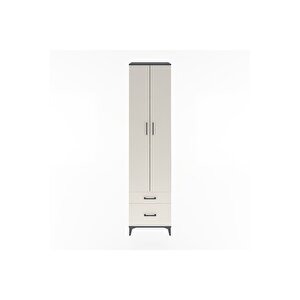 Hyperion Dolap 5 Raflı 2 Çekmeceli 2 Kapaklı 60x44x243 Antrasit-aytaşı