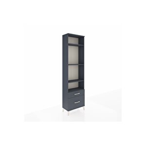 Arges Dolap 4 Raflı 2 Çekmeceli 60x30x221 Antrasit-antrasit