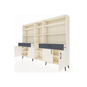 Arges Dolap 12 Raflı 2 Çekmeceli 4 Kapaklı 220x30x163 Aytaşı-aytaşı/antrasit