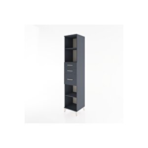 Hyperion Dolap 3 Raflı 3 Çekmeceli 44x44x221 Antrasit-antrasit
