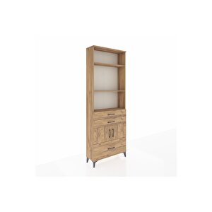 Arges Dolap 4 Raflı 3 Çekmeceli 2 Kapaklı 88x30x243 Çam-çam