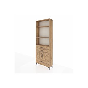 Arges Dolap 4 Raflı 3 Çekmeceli 2 Kapaklı 88x30x243 Çam-çam