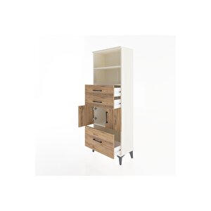 Arges Dolap 3 Raflı 3 Çekmeceli 2 Kapaklı 60x30x163 Aytaşı-çam