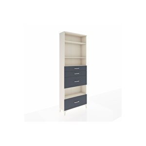 Arges Dolap 4 Raflı 4 Çekmeceli 88x30x243 Aytaşı-antrasit