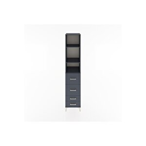 Hyperion Dolap 3 Raflı 4 Çekmeceli 44x44x221 Antrasit-antrasit