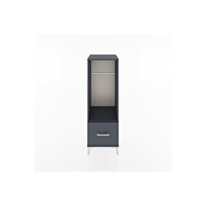 Hyperion Dolap Tek Raflı Tek Çekmeceli Tek Askılı 44x44x134 Antrasit-antrasit