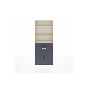 Arges Dolap 4 Raflı 2 Çekmeceli 2 Kapaklı 88x30x221 Aytaşı-antrasit